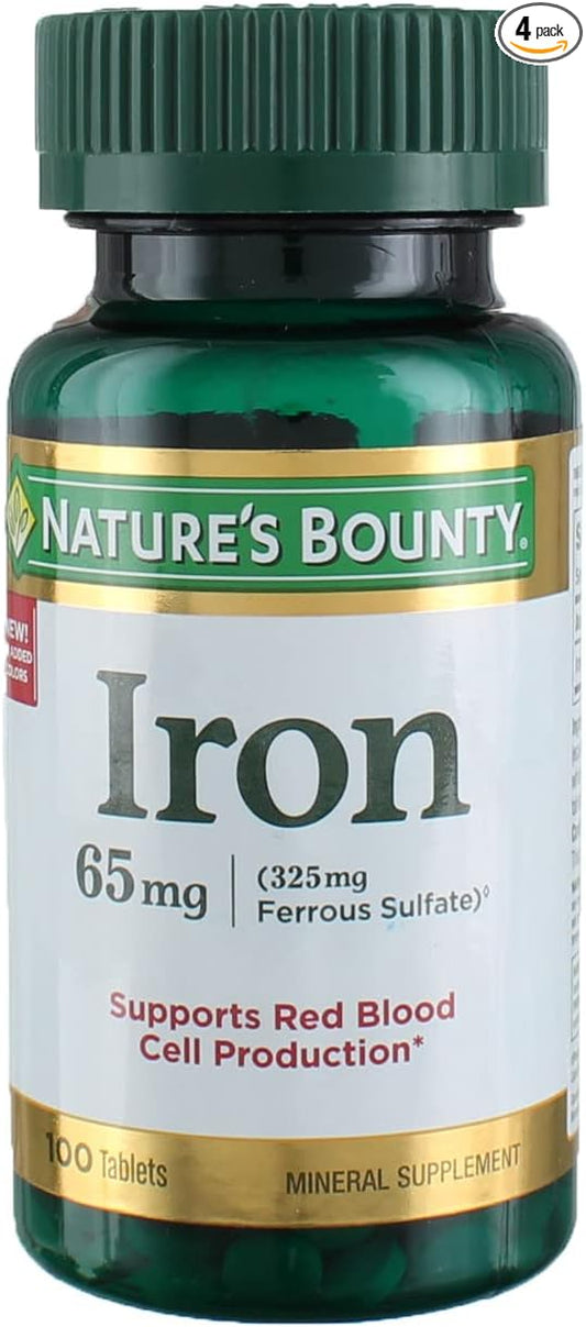 Iron 65 mg, 4 Bottles (100 Count)