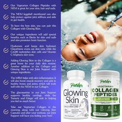 Glowing Skin Supplement 3 Fish CoQ10, Vitamin 60 Caps