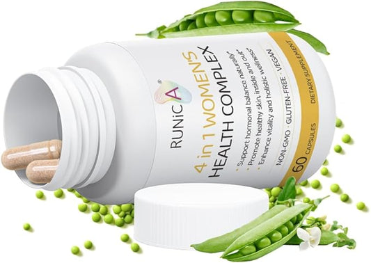 Women's Wellness Blend - Evening Primrose, Rosehip & Soy Isoflavones - Hormonal Balance, Healthy Skin & Vitality Support - Vegan Capsules
