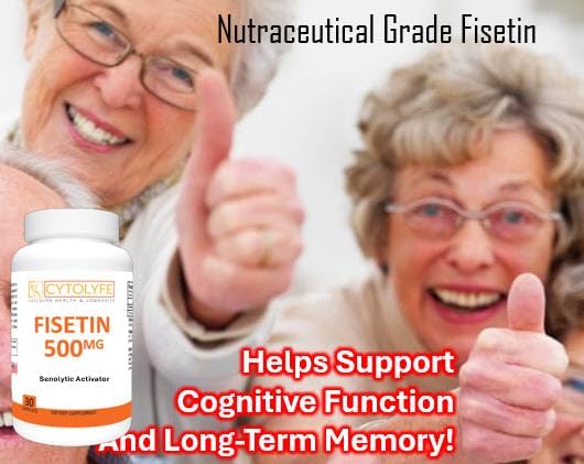 Fisetin 500mg 98% Pure Fisetin 500mg Therapeutic Dose 30 Capsules Senolytic Activator Anti-Aging Longevity