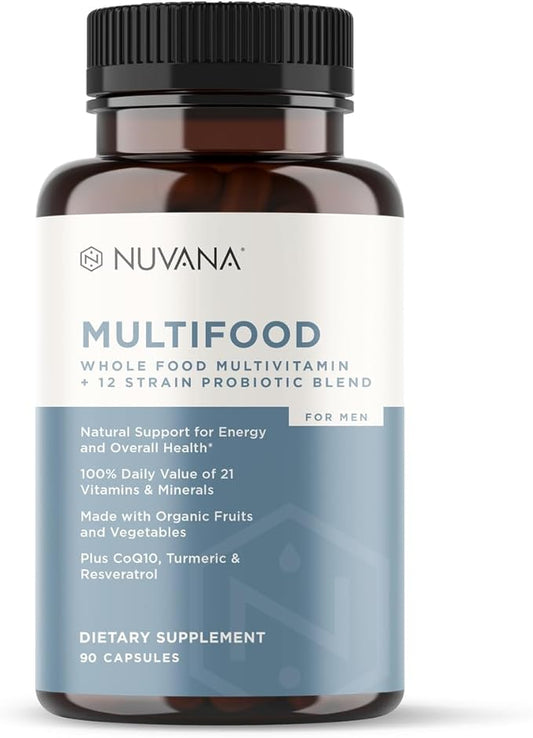 Multifood Whole Food Multivitamin with Probiotics, CoQ10, Turmeric,