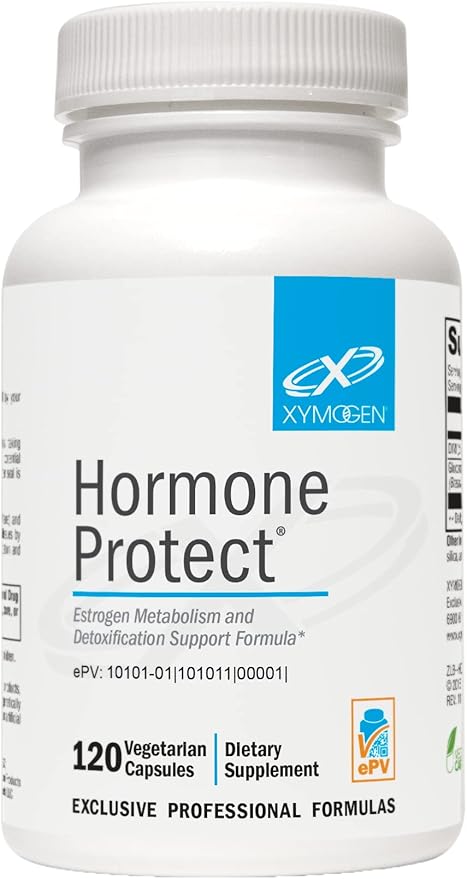 XYMOGEN Hormone Protect - Estrogen Metabolism + Estrogen Detox Support Formula - DIM (Diindolylmethane) with TrueBroc Glucoraphanin from Broccoli Extract (120 Capsules)
