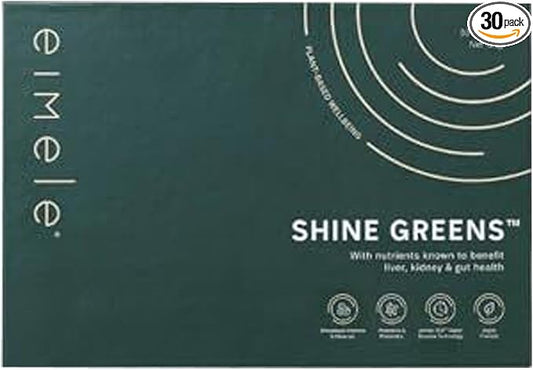 Shine Greens | Superfood Greens Powder Sachets | Supports Energy, Digestion & Immunity | Antioxidants, Essential Nutrients & Probiotics | 30 Sachets (3.70 oz Total)