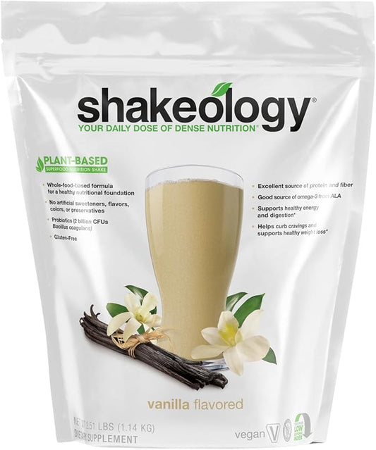 Shakeology Vegan Protein Powder - Gluten Free, Superfood Protein Shake - Helps Support Healthy Weight Loss, Lean Muscle Support, Gut Health, Manage Effects of Stress, Vanilla - 30 Servings