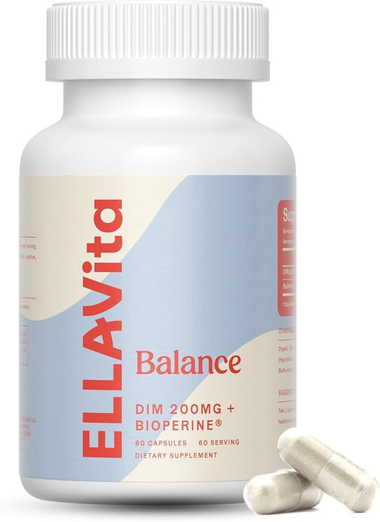 Balance DIM Supplement 200mg - Hormone Balance for Women - PMS, Menopause and Hormonal Acne Support- Vegan, Non-GMO, Gluten Free and Soy Free - 60 Capsules