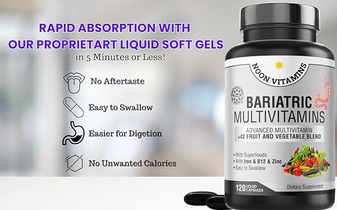 Bariatric Multivitamin with Iron & Zinc 42 Fruit 120 Capsules 2 Month