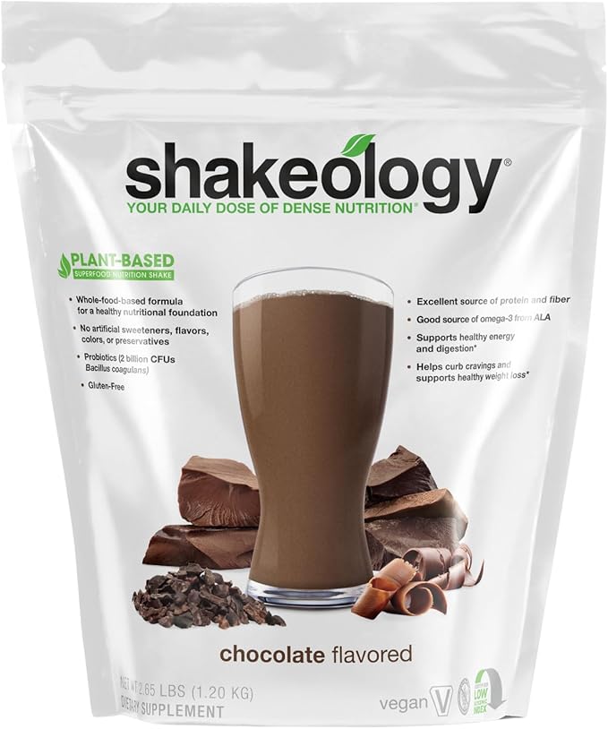 Shakeology Vegan Protein Powder - Gluten Free, Superfood Protein Shake - Helps Support Healthy Weight Loss, Lean Muscle Support, Gut Health, Manage Effects of Stress, Chocolate - 30 Servings