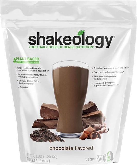 Shakeology Vegan Protein Powder - Gluten Free, Superfood Protein Shake - Helps Support Healthy Weight Loss, Lean Muscle Support, Gut Health, Manage Effects of Stress, Chocolate - 30 Servings