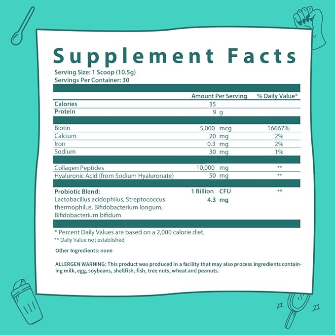 Collagen Powder Supplement with Probiotics 30 Servings