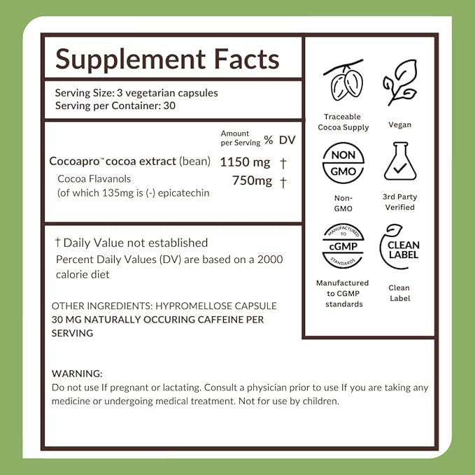 CocoaVia Memory+ Brain Supplement, 90 Day, 750 mg 270 Capsules