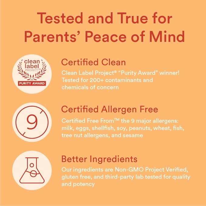 SmartyPants Organic Kids Multivitamin Gummies: Probiotics, 3 (ALA), D3, C, B12, B6, B6, Vitamin 120 Count (30 Day