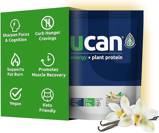 UCAN Energy + Plant Protein Powder 20g Pea 12 Servings