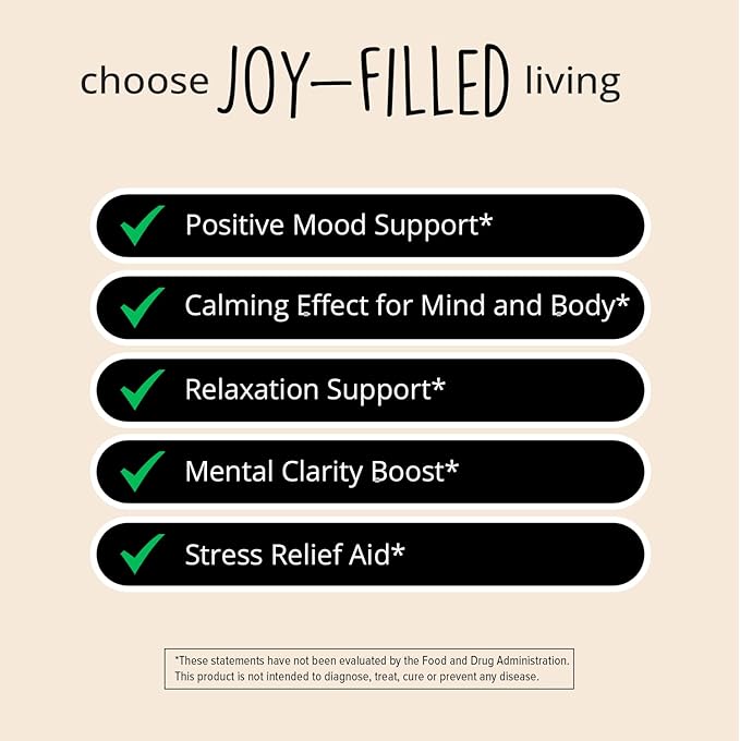 Joy-Filled Mood Support Supplement with St 100% Plant-Based 180 ct