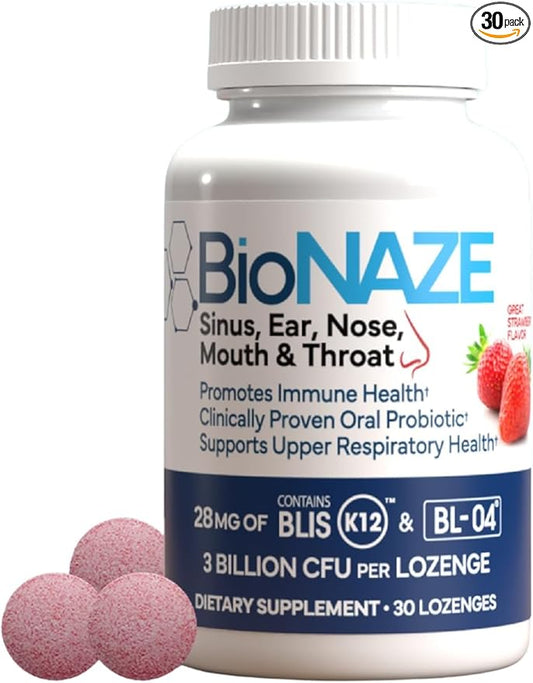 Oral Probiotic K12 & BL-04 for Sinus, Tonsil Stones, Bad Breath, Post Nasal Drip, Throat, Mouth, Teeth & Gut - Improve Oral & Respiratory Health. Clinically Proven Oral Probiotic Strains 30 ct