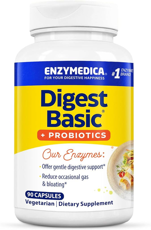 Enzymedica, Digest Basic + Probiotics, Gentle 400 Million 90 Count