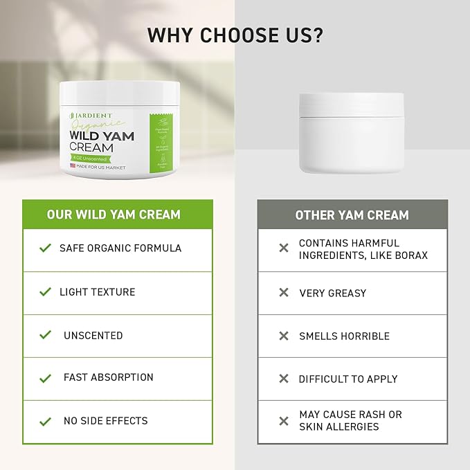 Wild Yam Cream Hormone Balance: Natural Organic Formula for Menopause Relief & Menstrual Support Like Hot Flashes Night Sweats