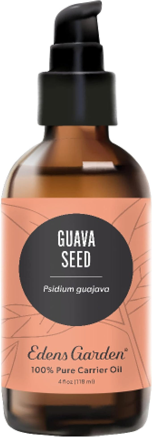 Edens Garden Guava Seed Carrier Oil- 100% Pure Premium Cold Pressed & Hexane Free, Natural Moisturizer for Face, Skin, Body, Hair & Nails, Beauty, Anti-Aging, Diluting Essential Oils 118 ml (4 fl oz)