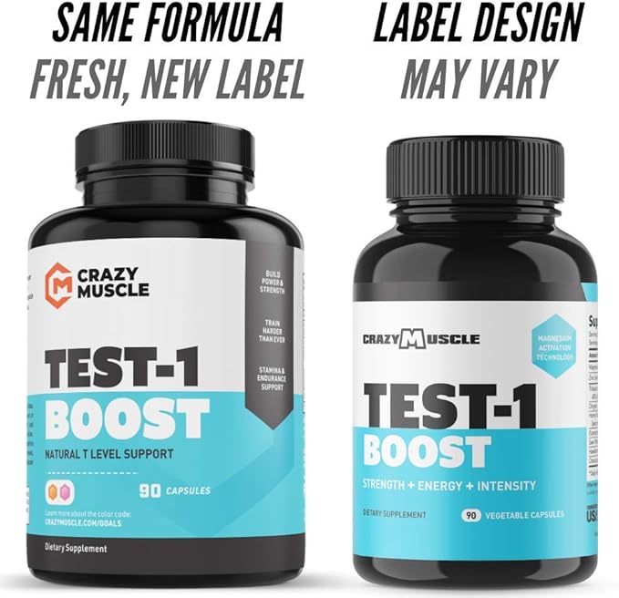 Crazy Muscle Testosterone Booster for Men 1,300mg per 90 Pills