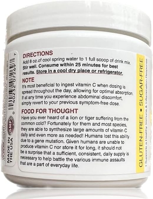 Sufficient-C High Dose Non-GMO Vitamin C 125 Gram 96% Pure