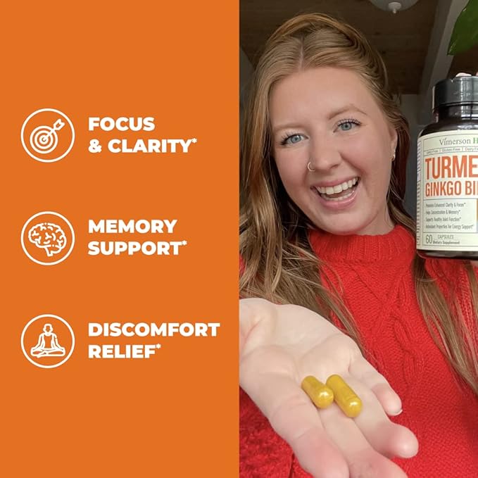 Turmeric Curcumin & Ginkgo Biloba Supplements 2 Pack