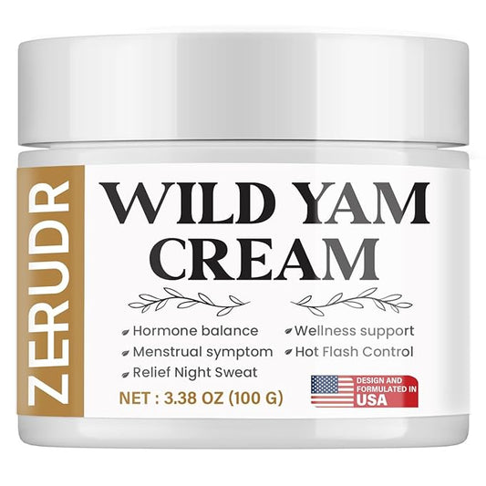 Wild Yam Cream for Hormone Balance: Dr. Barbara Recommended Organic Balance Cream for Menopause & Menstrual Support, Hot Flashes Night Sweats Relief 100G