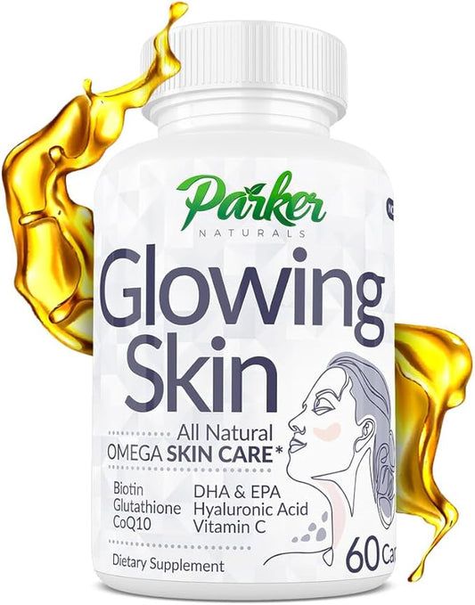 Glowing Skin Supplement 3 Fish CoQ10, Vitamin 60 Caps