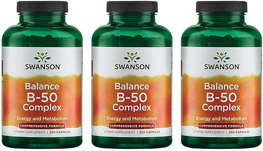 Swanson B-50 B-Complex 250 Capsules (3 Pack)