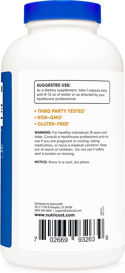 Nutricost Taurine 1000mg; 400 Capsules (2