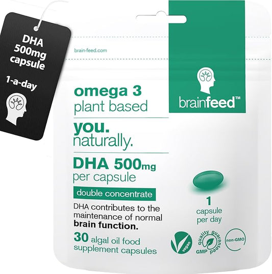 DHA Supplements (30) 3 DHA 500mg PER 1 a 3 Algae 1000mg x 2 Capsules