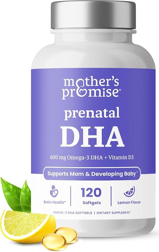 Prenatal DHA for Women 600mg + 400 IU D3 | 120 Softgels 3 Fish 300mg per