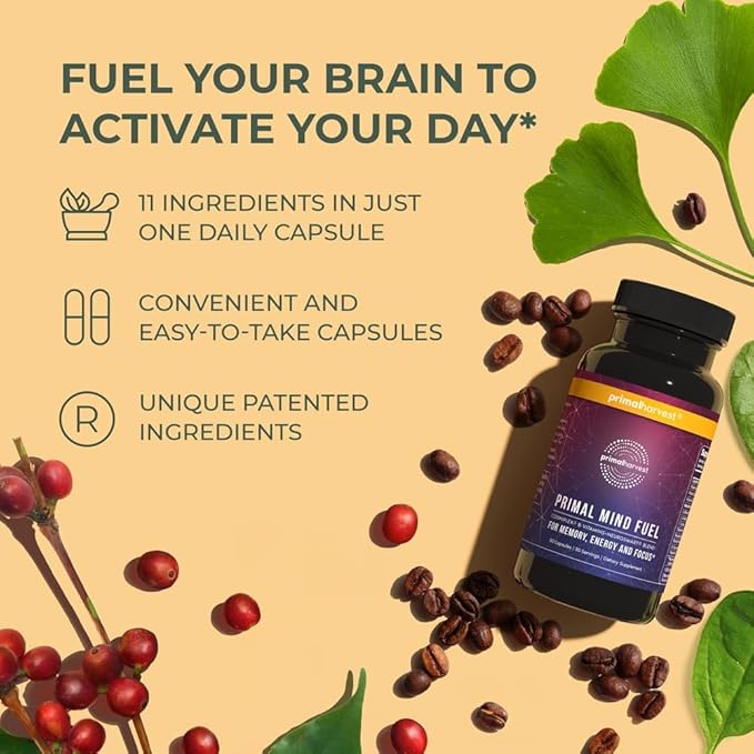 Brain Supplement by Primal Harvest, Primal 30 Capsules