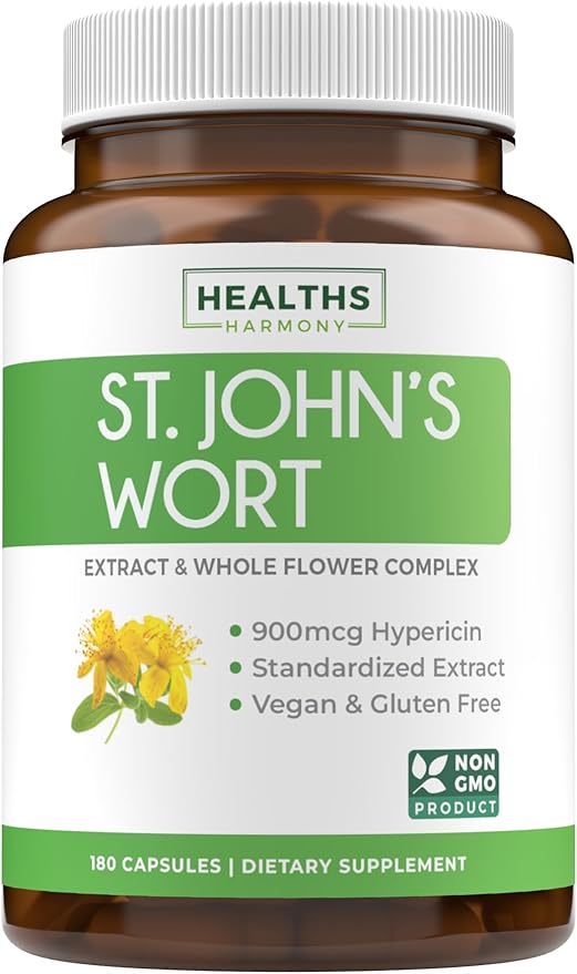 St. John's Wort 180 Capsules 900mcg Hypericin 500mg Per