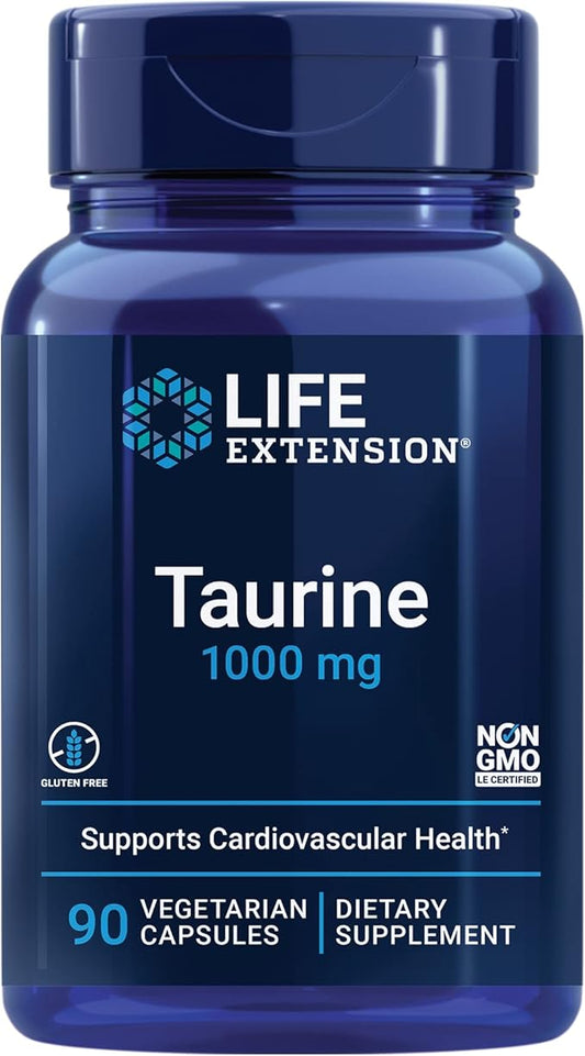 Life Extension DHEA Hormone Balance 100 Capsules and Taurine Brain Heart Health 1000mg 90 Capsules Bundle