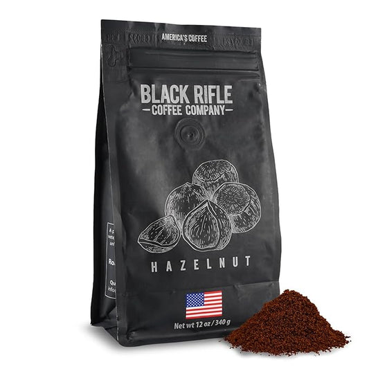Black Rifle Coffee Company Hazelnut, Flavored Medium Roast Ground Coffee, 12 OZ Bag