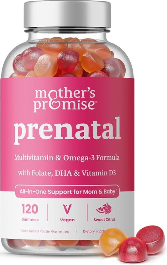 Prenatal Vitamin Gummies with DHA 3, Methylfolate, D3, Pregnancy 120 Count