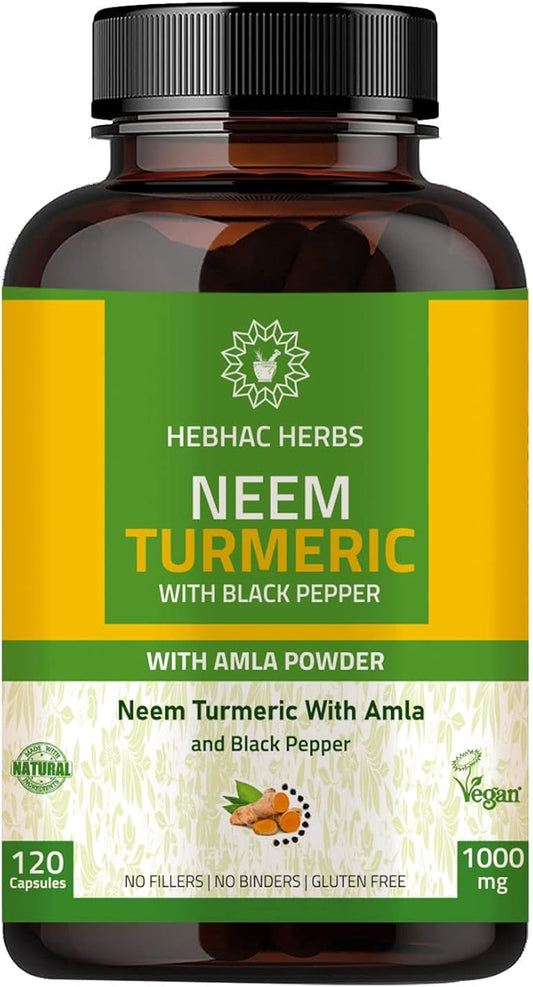 Neem Turmeric Capsules with Amla and 120 Veg 60 Days