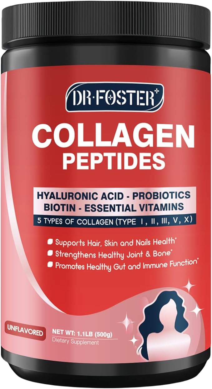 Multi-Collagen-Peptide-Powder with Probiotics, 50 Servings of