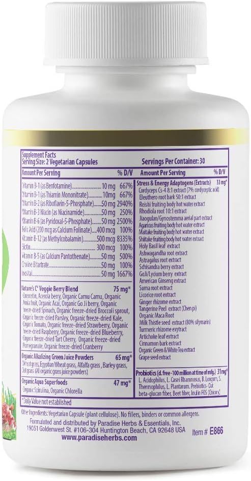 Paradise Herbs, Earth's Blend B-Complex, Methylated, 60