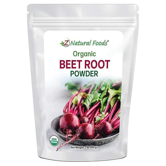 Z Natural Foods Organic Beetroot Powder, Nutrient-Packed Red Superfood Powder, Perfect for Smoothies, Juice, Drinks, and Recipes, Vegan, Non-GMO, Gluten-Free, 1 lb