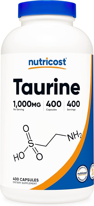 Nutricost Taurine 1000mg; 400 Capsules (2