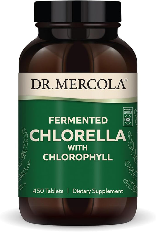 Dr. Mercola Fermented Chlorella with Chlorophyll, 90 Servings (450 Tablets),