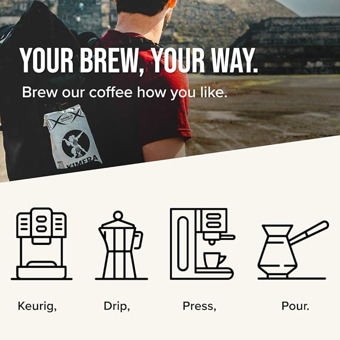 Kimera Koffee Organic Ground Coffee, Original Blend, Medium Roast infused with Taurine, Alpha GPC, DMAE, and L-theanine