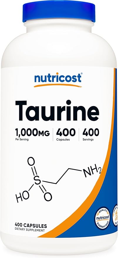 Nutricost Taurine 1000mg; 400 Capsules (3