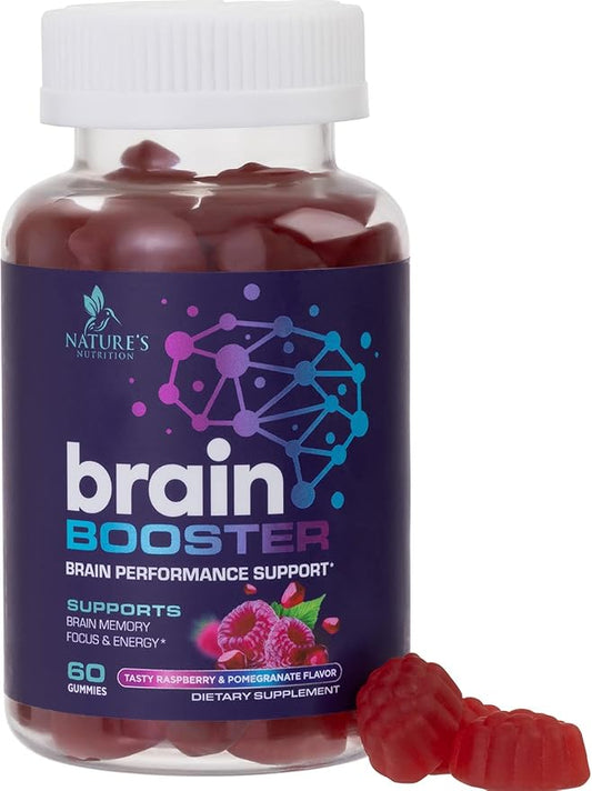 Brain Supplements for Memory & Focus B12, Phosphatidylserine 60 Gummies
