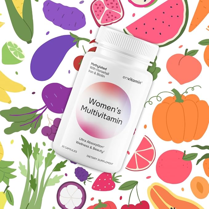 Womens Methylated Multivitamin Multimineral Horsetail, Iron, Biotin Complex with L Methylfolate for Ultra Absorption