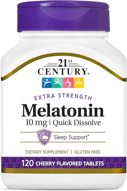 21st Century, Melatonin Quick Dissolve Tablets 10 mg, 120 Count