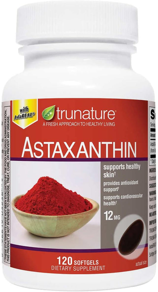 TruNature Astaxanthin Supports Healthy Skin & 12 mg, 120 Softgels