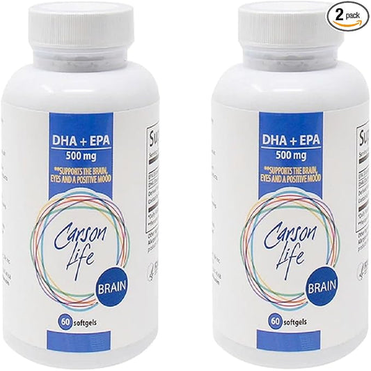 Carson Life DHA & EPA Brain Supplement 60 Capsules 2 Pack