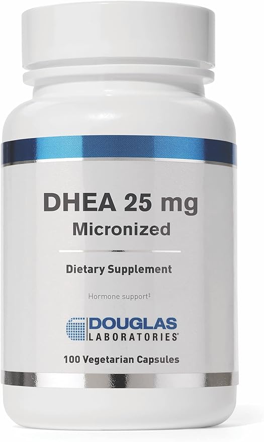 Douglas Laboratories DHEA 25 mg Capsules - Micronized - Supports Hormone Balance, Immunity, Brain, Bone Health & Metabolism* - Non-GMO - 100 Vegetarian Capsules