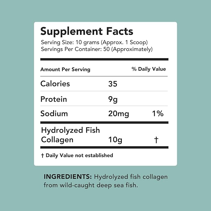 AMANDEAN Premium Anti-Aging Marine Collagen Peptides 500g Wild-Caught 1 & 3 Collagen 18 Amino
